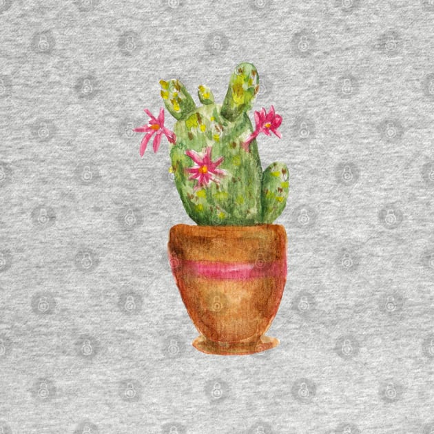 Watercolor cactus by lisenok